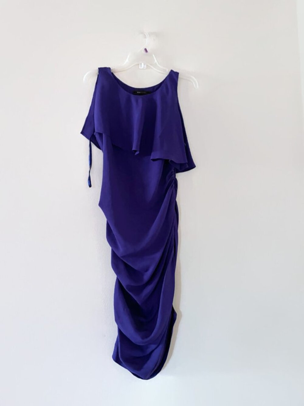 BCBGMaxAzria Asymmetrical Ruffled Full Zipper Dress